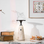 Lampe à poser moderne Toralv en Travertin jaune et noir
