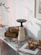 Lampe à poser moderne Toralv en Travertin jaune et noir