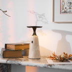 Lampe à poser moderne Toralv en Travertin jaune et noir