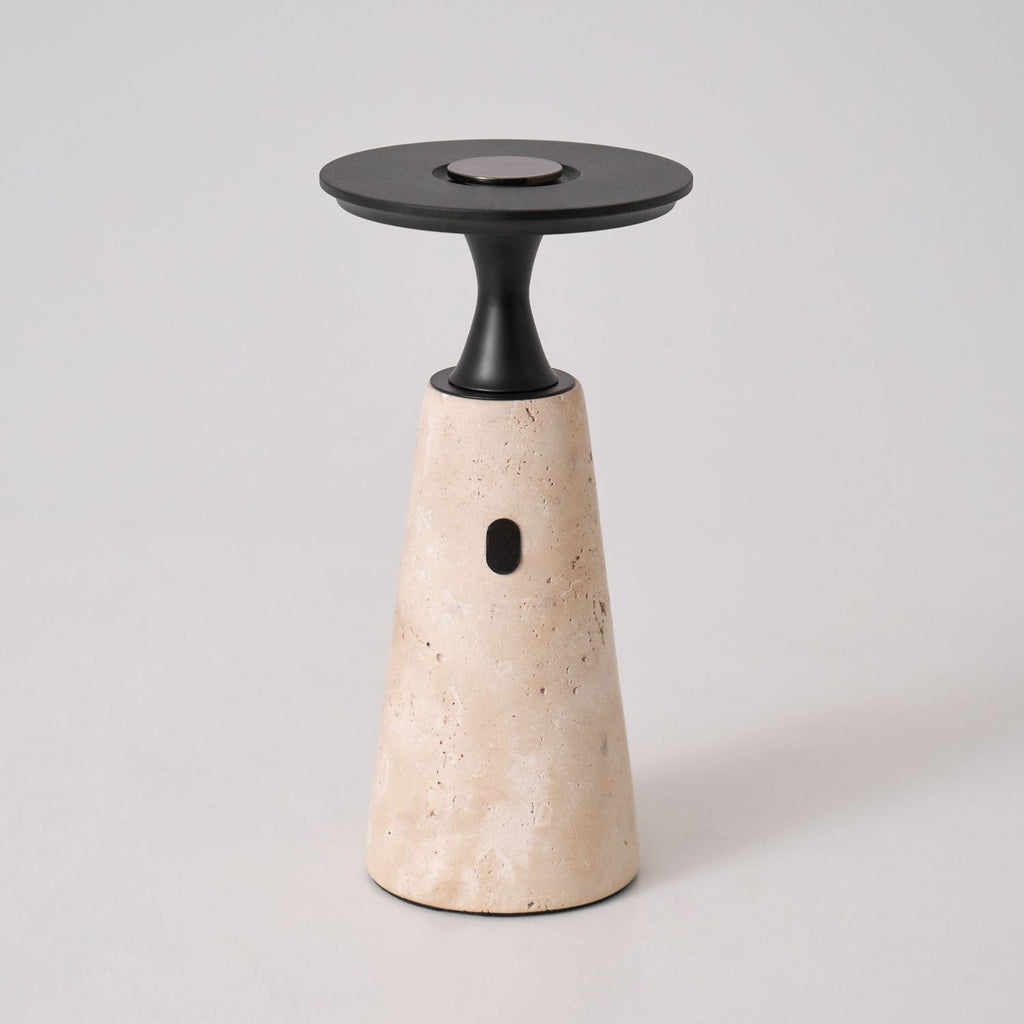 Lampe à poser moderne Toralv en Travertin jaune et noir