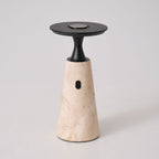 Lampe à poser moderne Toralv en Travertin jaune et noir