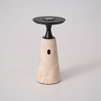 Lampe à poser moderne Toralv en Travertin jaune et noir