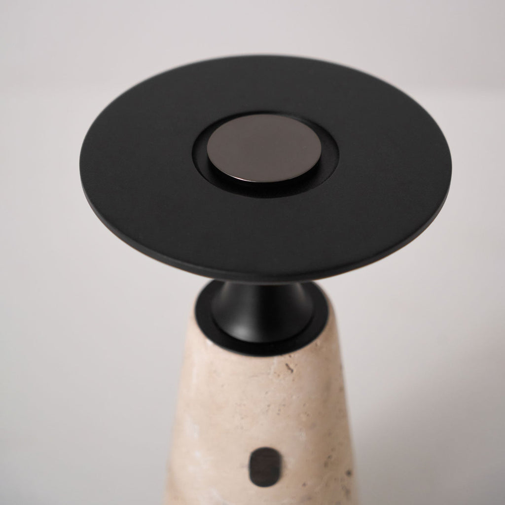 Lampe à poser moderne Toralv en Travertin jaune et noir