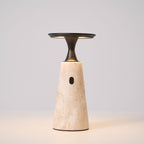 Lampe à poser moderne Toralv en Travertin jaune et noir