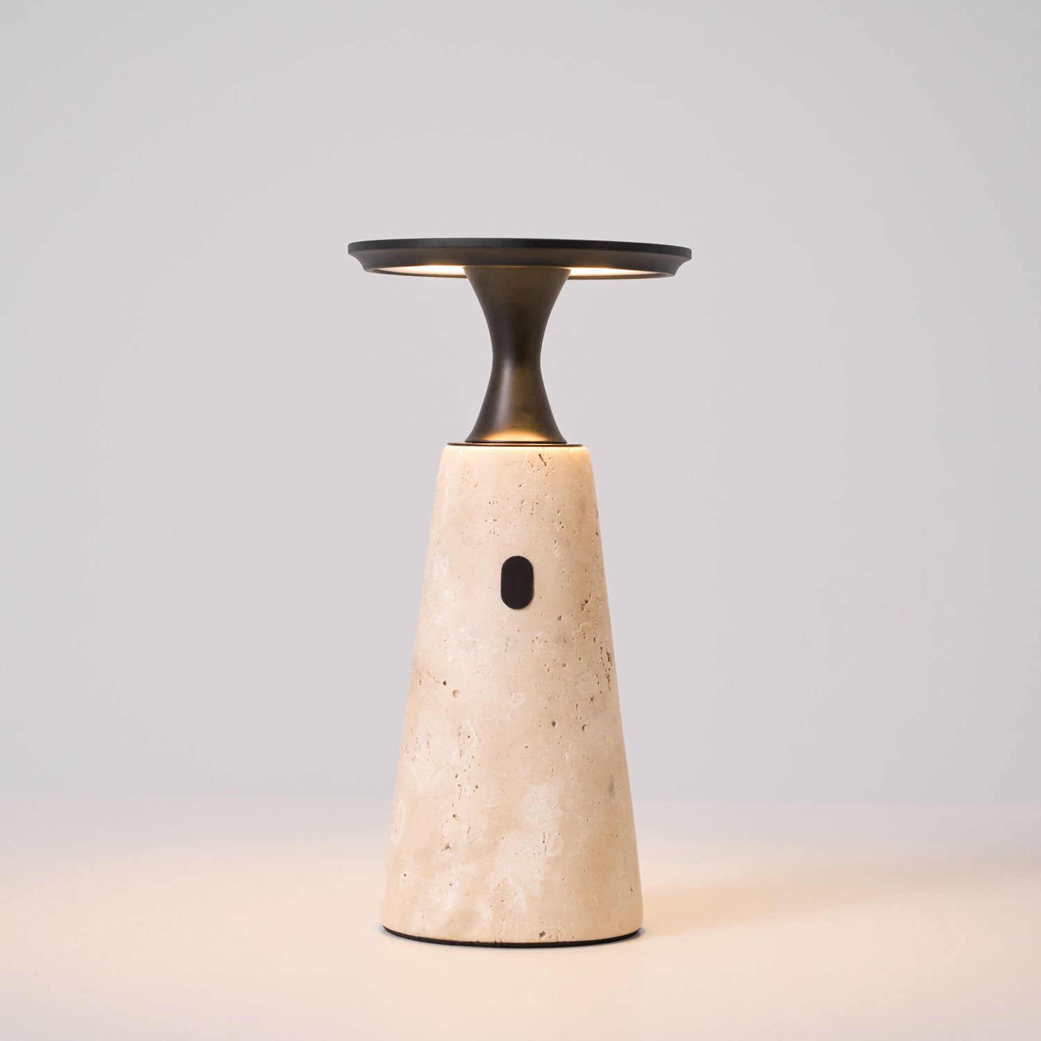 Lampe à poser moderne Toralv en Travertin jaune et noir