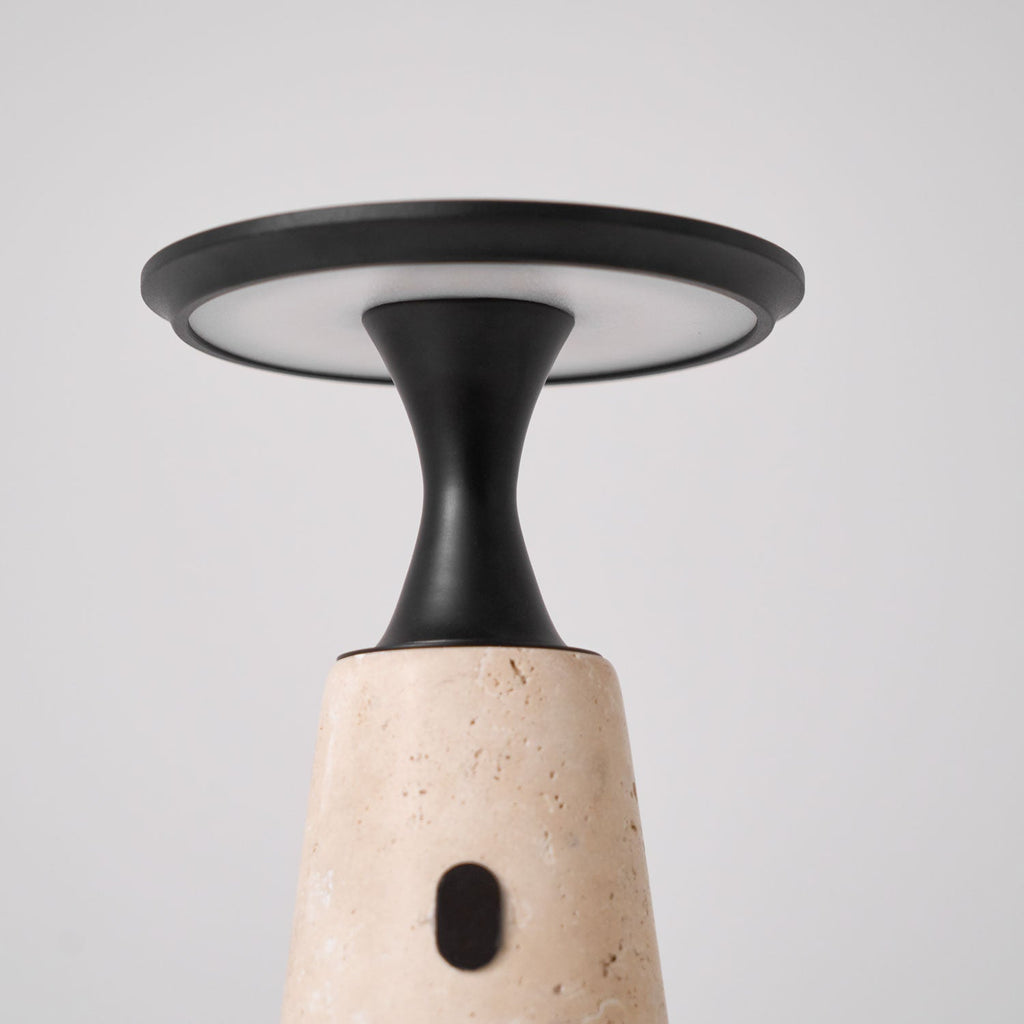 Lampe à poser moderne Toralv en Travertin jaune et noir