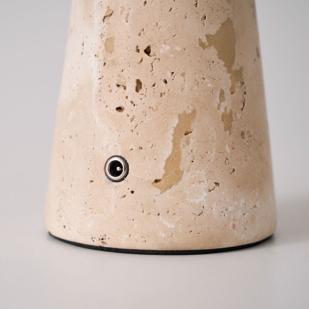Lampe à poser moderne Toralv en Travertin jaune et noir