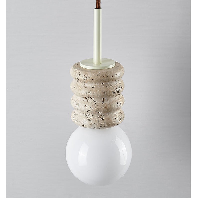 Suspension moderne Magni en pierre Travertin jaune et blanc
