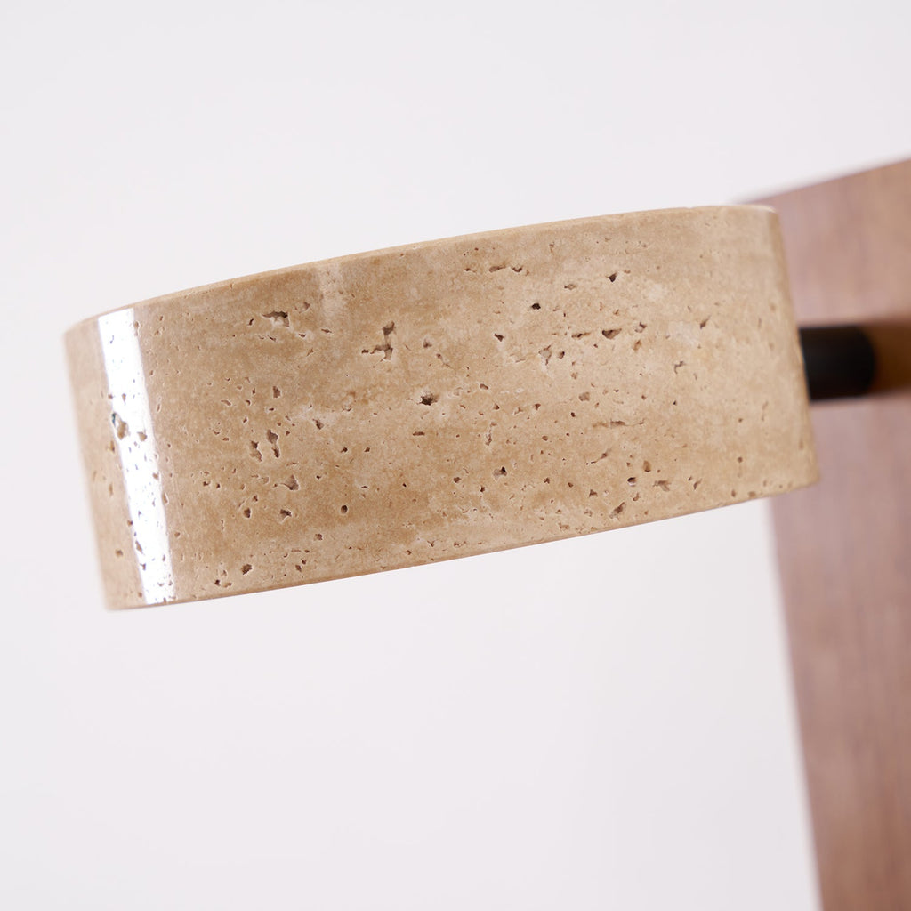 Applique murale moderne Haagen en Bois et travertin jaune