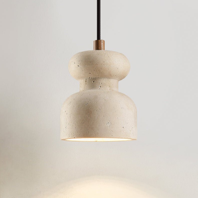 Suspension moderne Saxolf en Travertin jaune