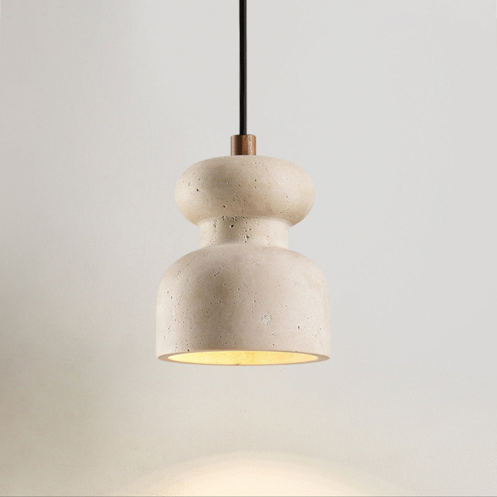 Suspension moderne Saxolf en Travertin jaune