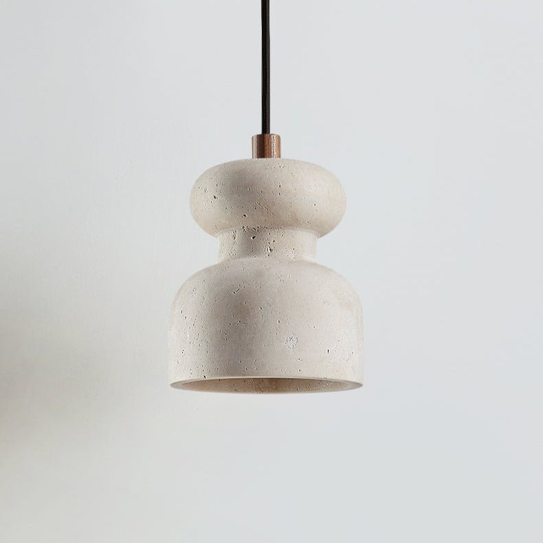 Suspension moderne Saxolf en Travertin jaune