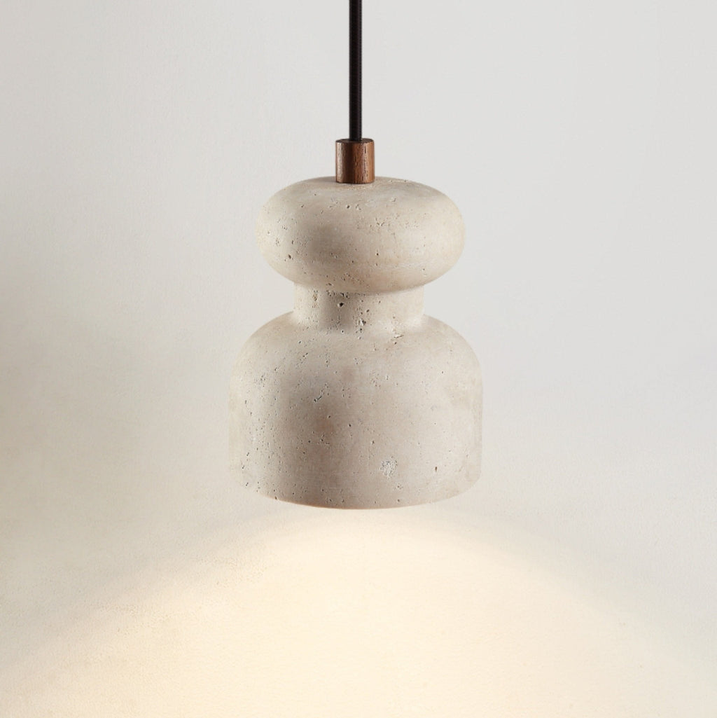 Suspension moderne Saxolf en Travertin jaune