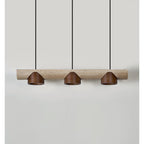 Suspension moderne Grafton en Travertin jaune et noyer