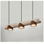 Suspension moderne Grafton en Travertin jaune et noyer
