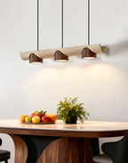 Suspension moderne Grafton en Travertin jaune et noyer