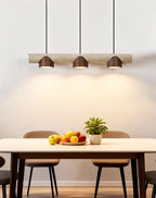 Suspension moderne Grafton en Travertin jaune et noyer