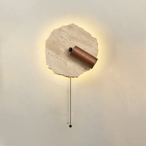 Applique murale moderne Kase en Travertin jaune et noyer
