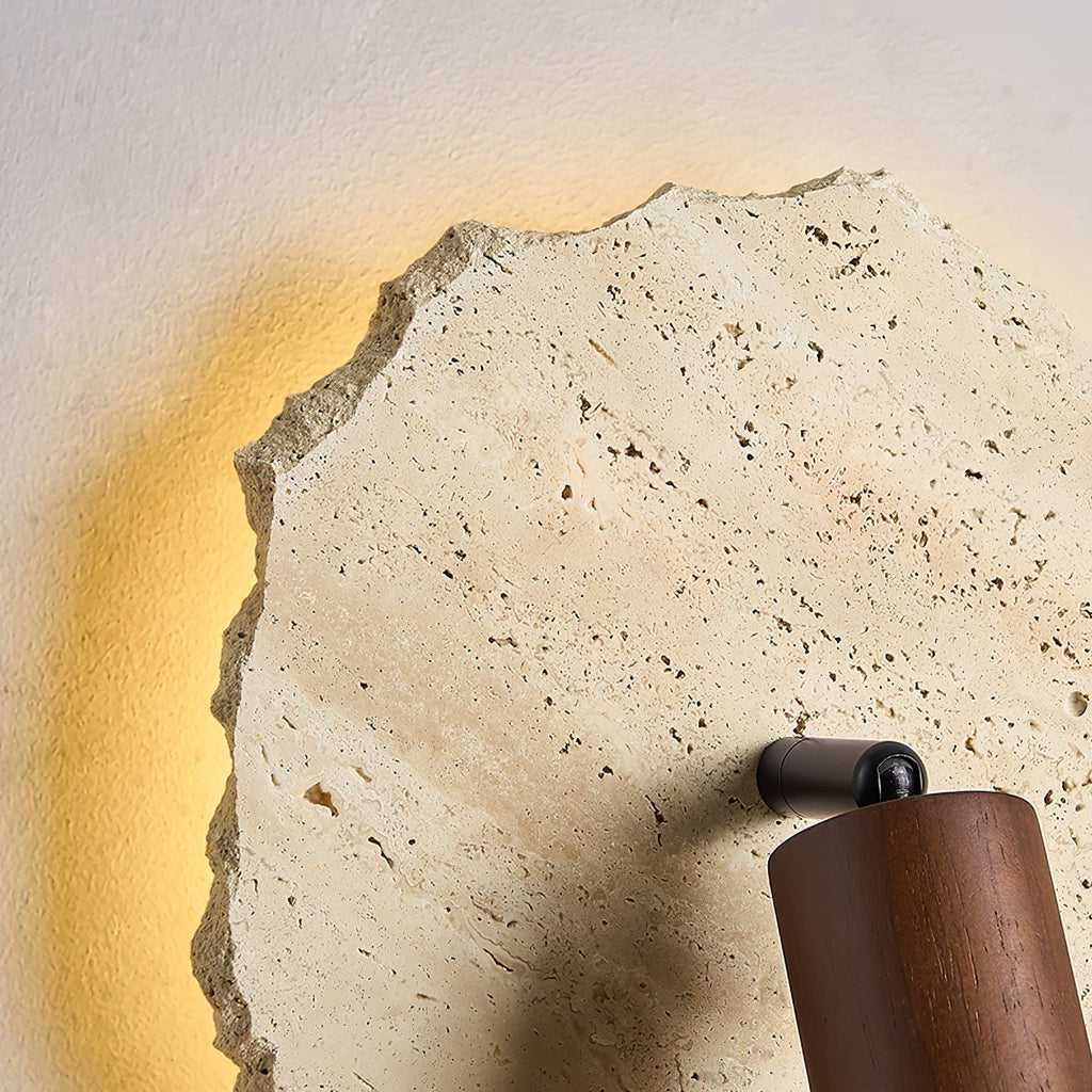 Applique murale moderne Kase en Travertin jaune et noyer