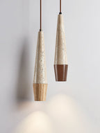 Suspension moderne Ives en Noyer et travertin jaune
