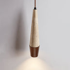 Suspension moderne Ives en Noyer et travertin jaune