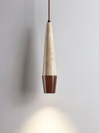 Suspension moderne Ives en Bois et travertin jaune