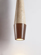 Suspension moderne Ives en Bois et travertin jaune