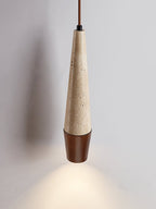 Suspension moderne Ives en Noyer et travertin jaune