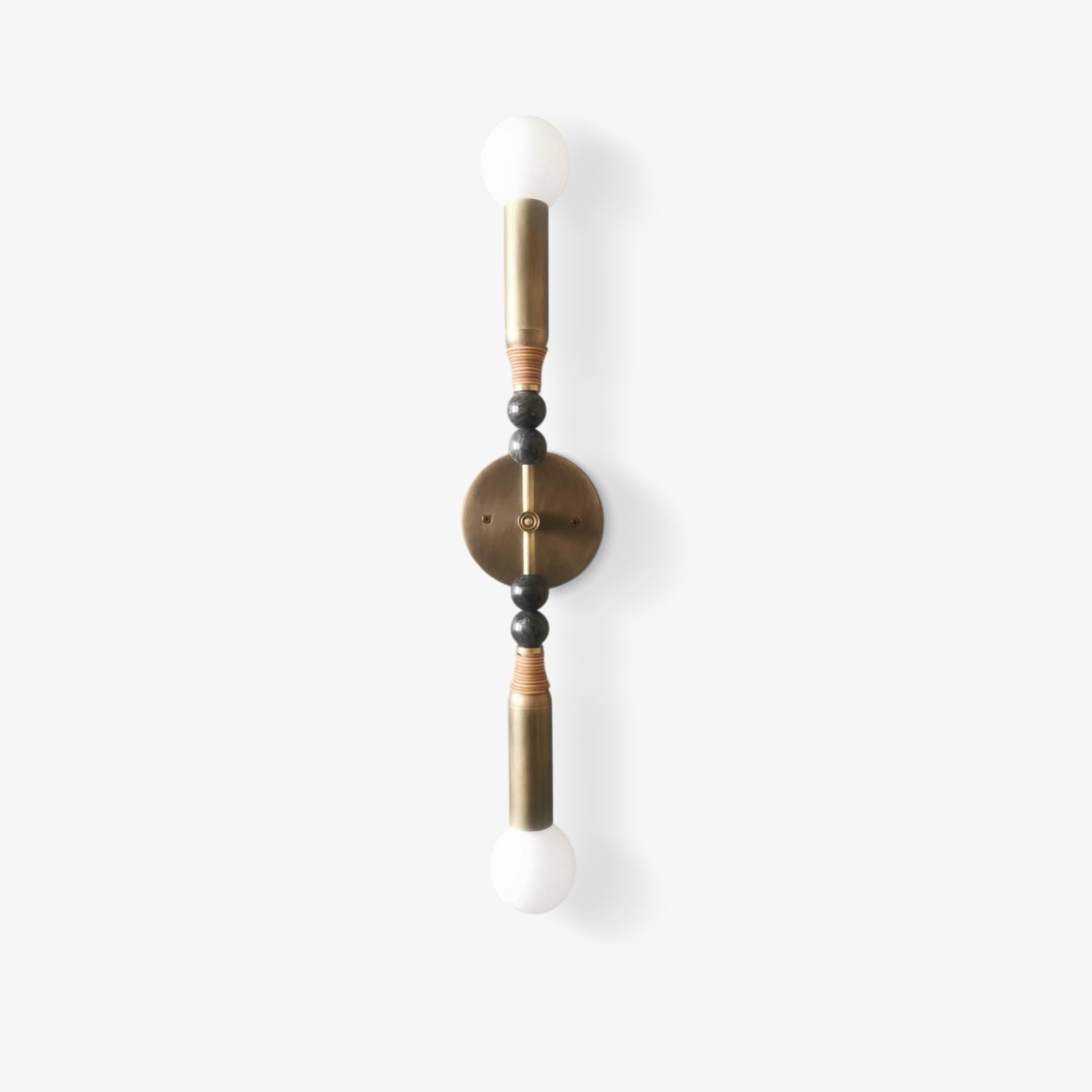Applique murale moderne Deklin en Laiton ancien et blanc marbre