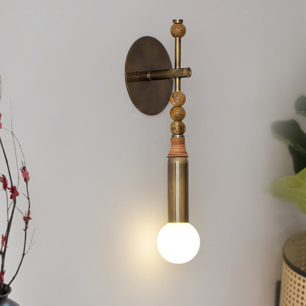 Applique murale moderne Deklin en Laiton ancien et noir marbre