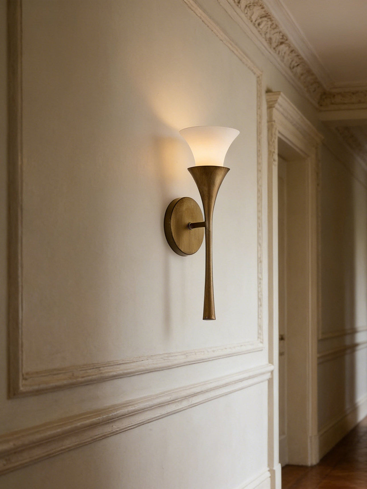 Antique Brass Cone Wall Sconce