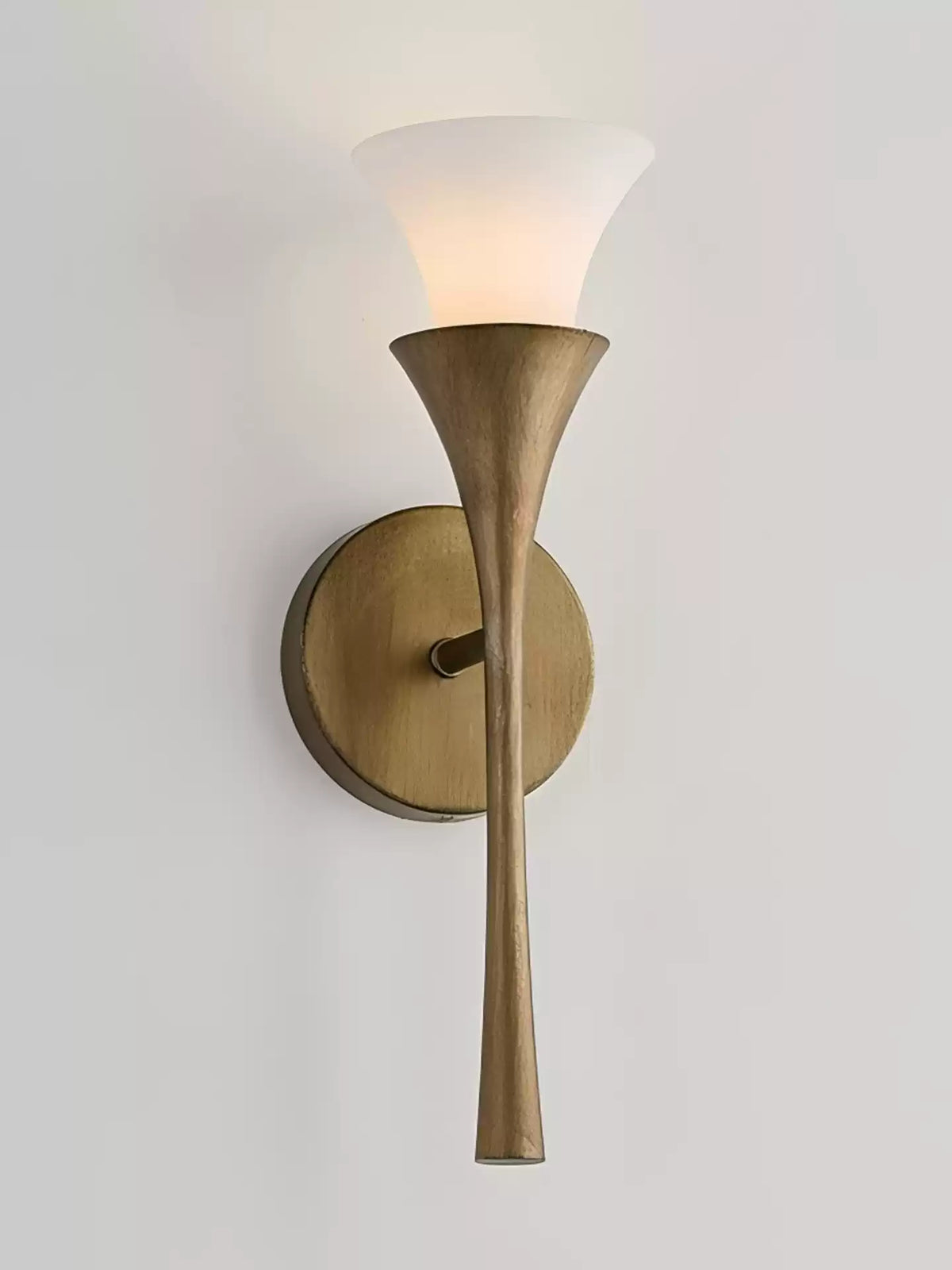 Antique Brass Cone Wall Sconce