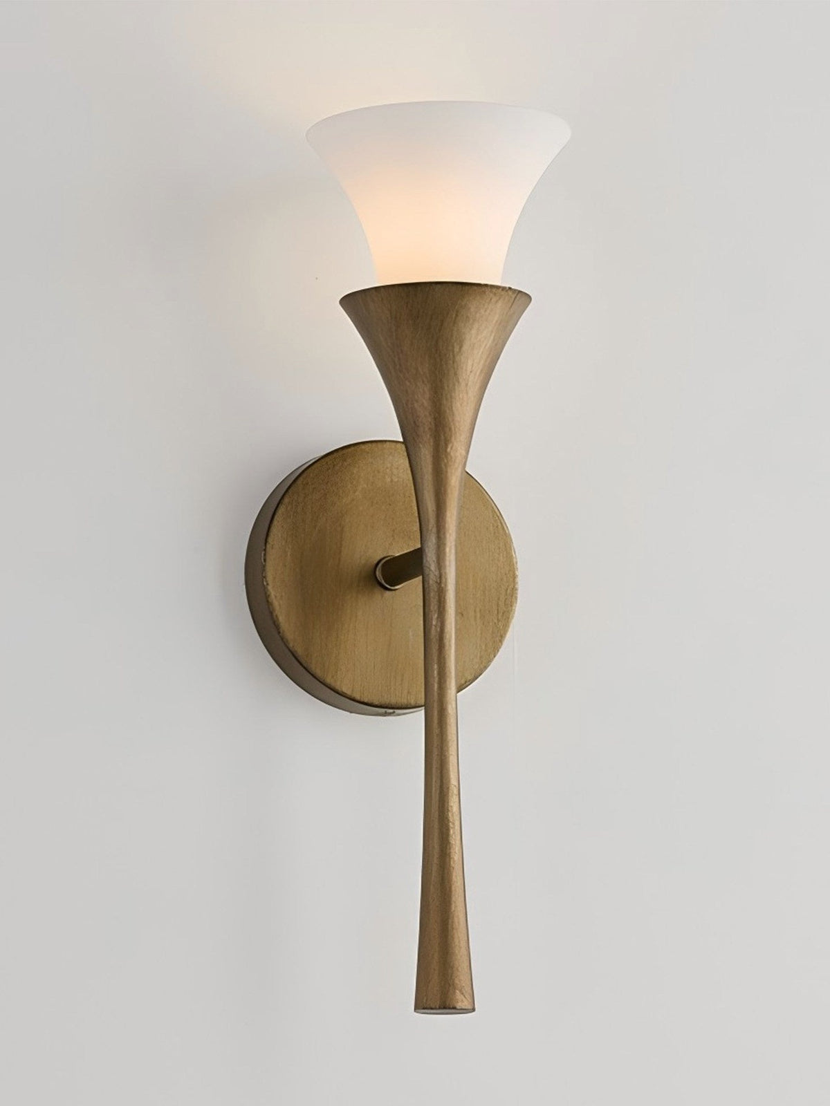 Antique Brass Cone Wall Sconce
