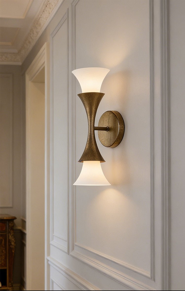 Antique Brass Cone Wall Sconce