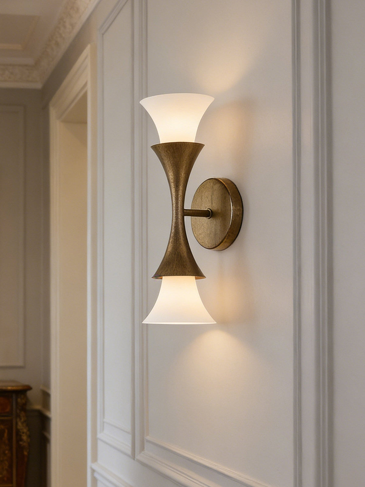 Antique Brass Cone Wall Sconce