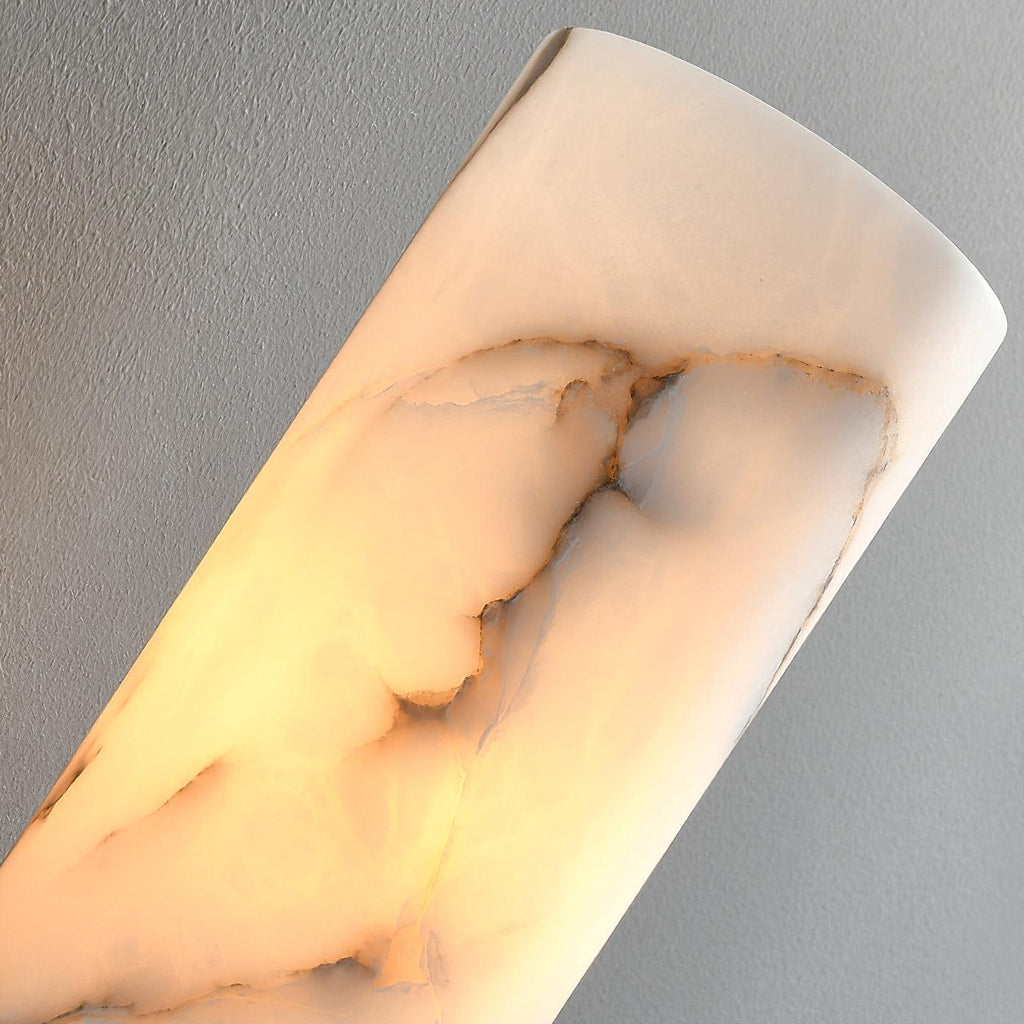 Applique murale moderne Weld en Albâtre Noirci et blanc marbre