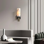 Applique murale moderne Weld en Albâtre Noirci et blanc marbre
