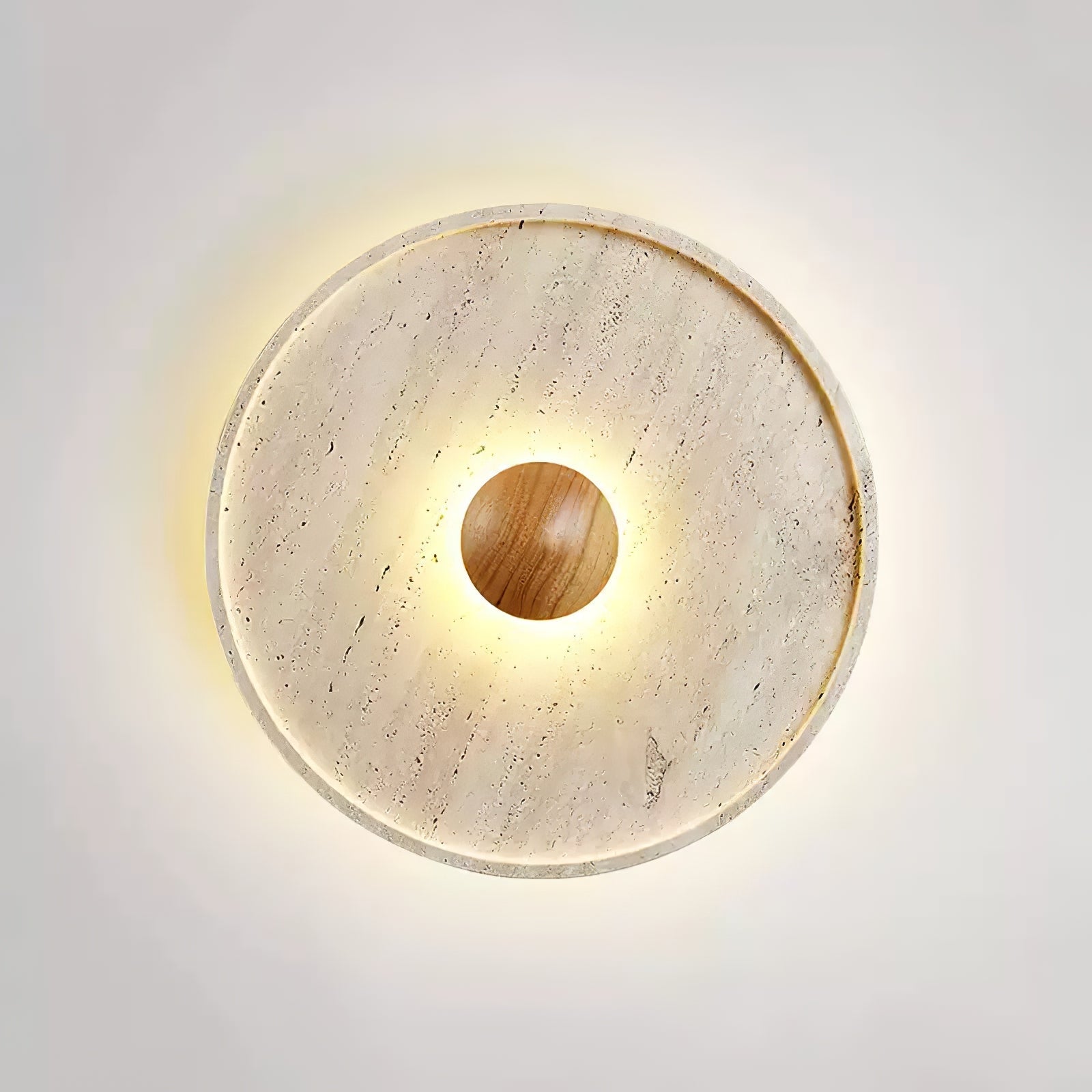 Plafonnier moderne Alv en Bois et travertin jaune