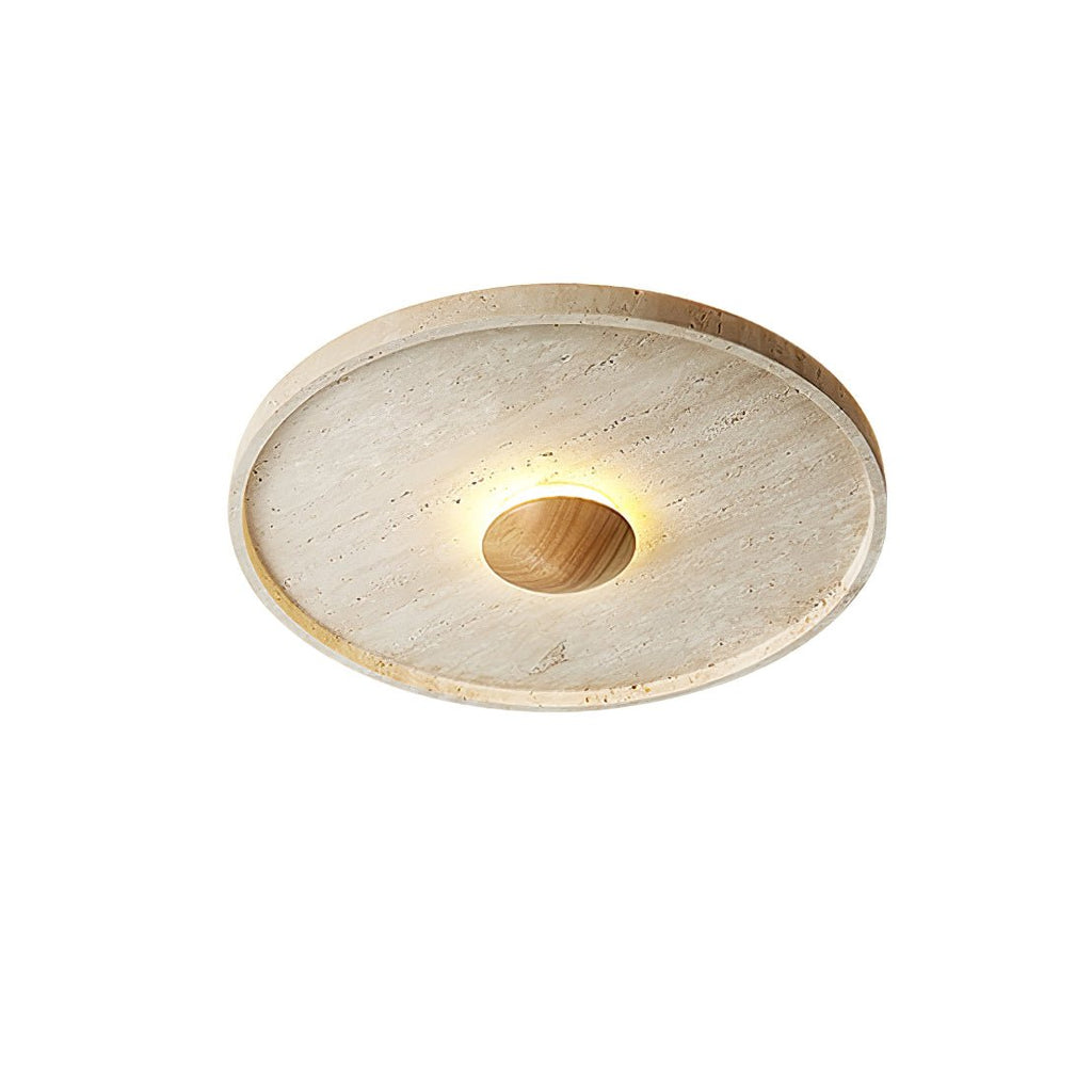 Plafonnier moderne Alv en Bois et travertin jaune