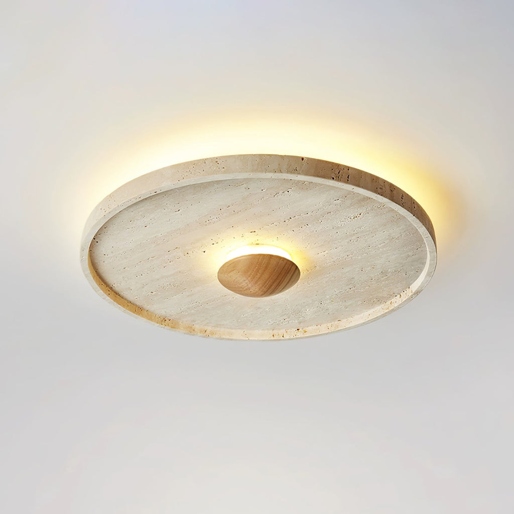 Plafonnier moderne Alv en Bois et travertin jaune