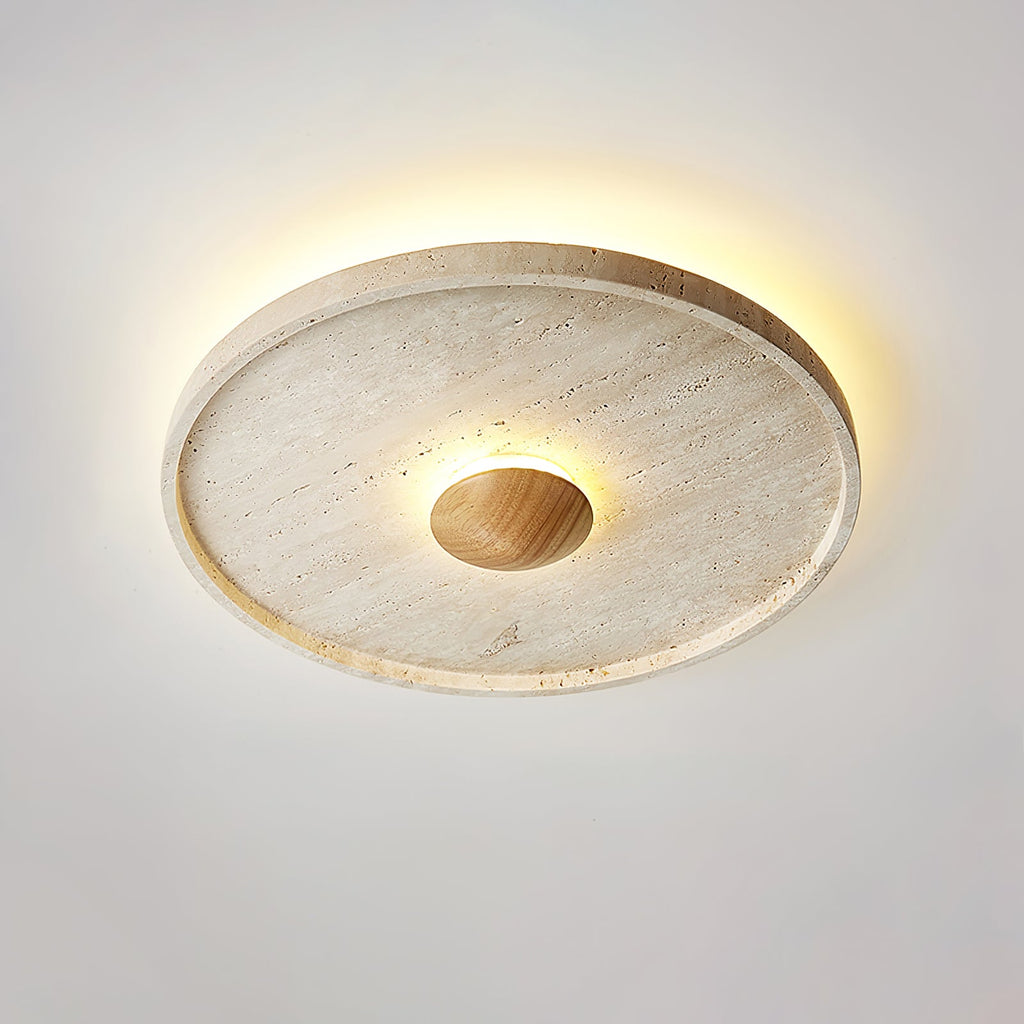 Plafonnier moderne Alv en Bois et travertin jaune