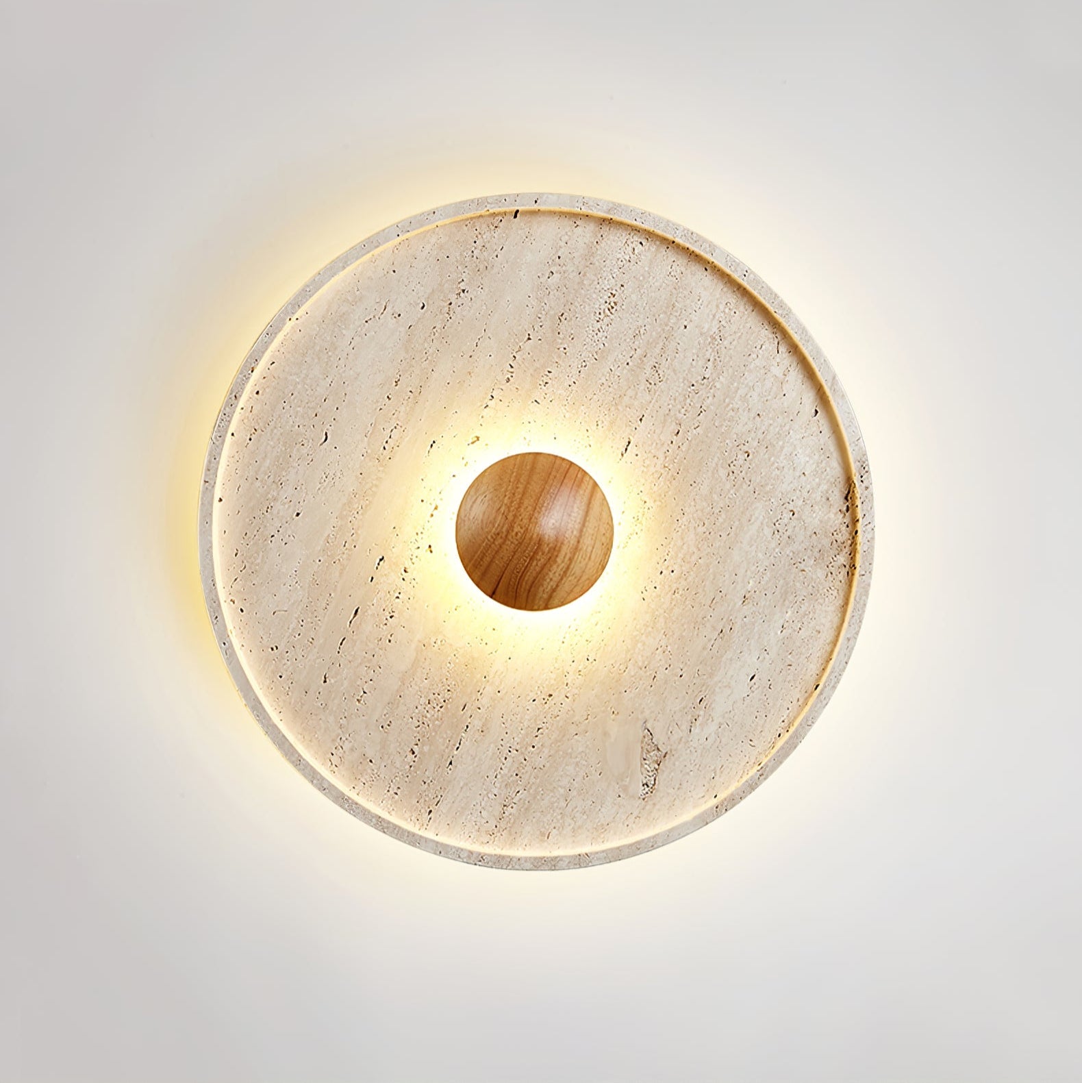 Plafonnier moderne Alv en Bois et travertin jaune