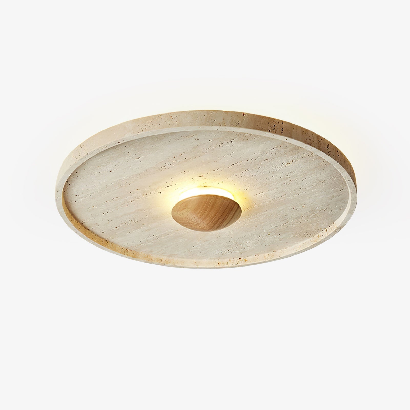 Plafonnier moderne Alv en Bois et travertin jaune