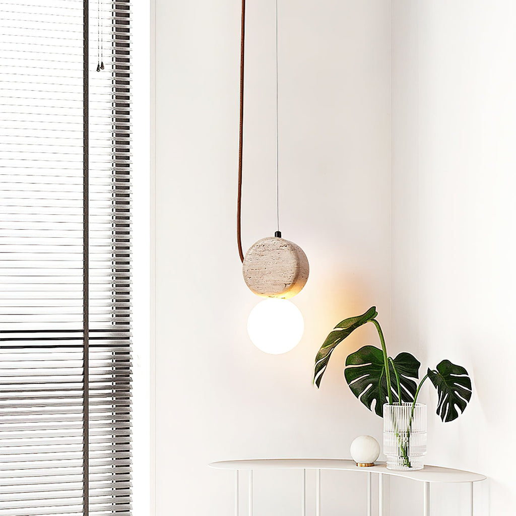 Suspension moderne Osborn en Travertin jaune