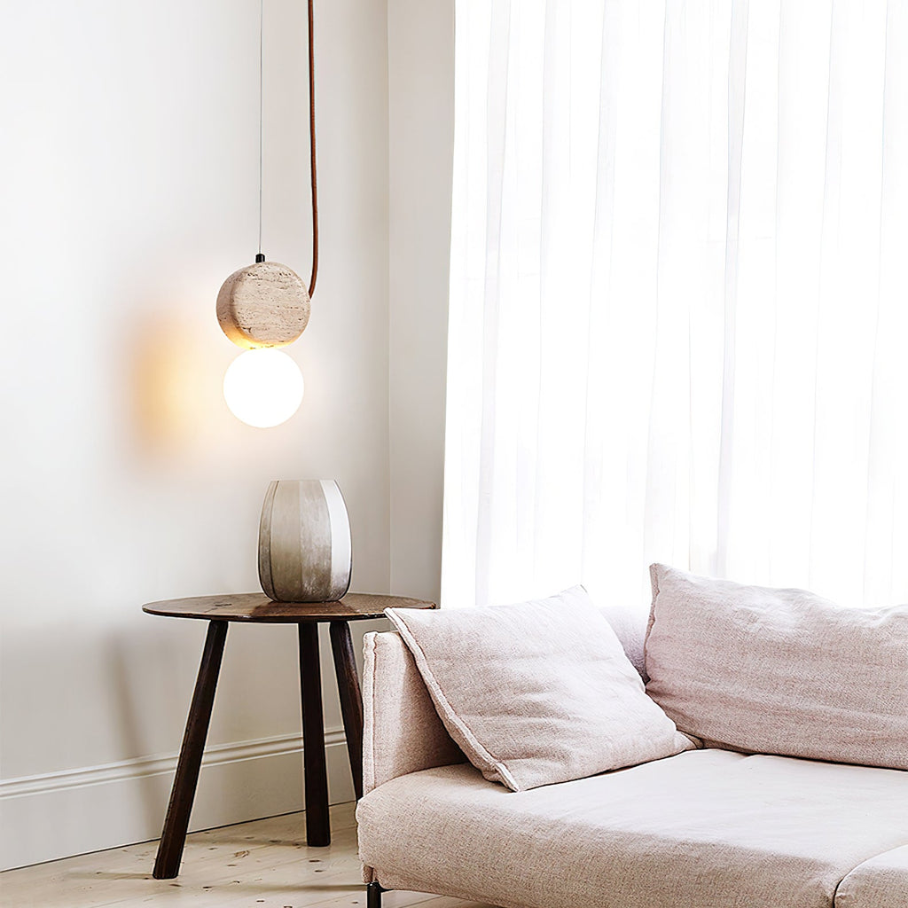 Suspension moderne Osborn en Travertin jaune