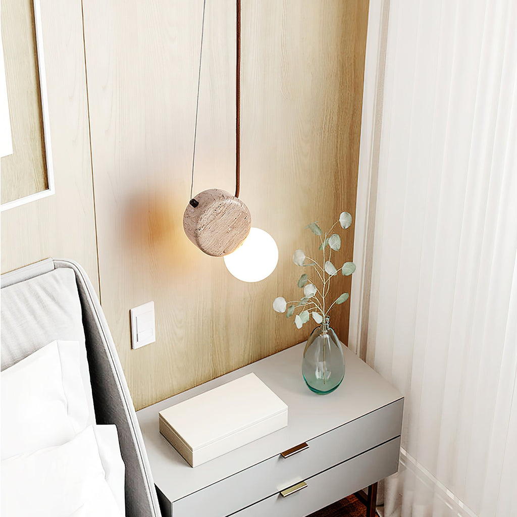 Suspension moderne Osborn en Travertin jaune