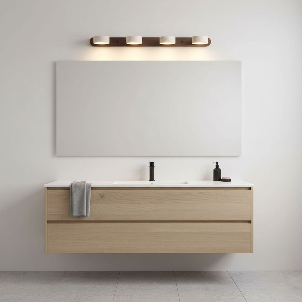 Applique murale moderne Sippo en Travertin Bois
