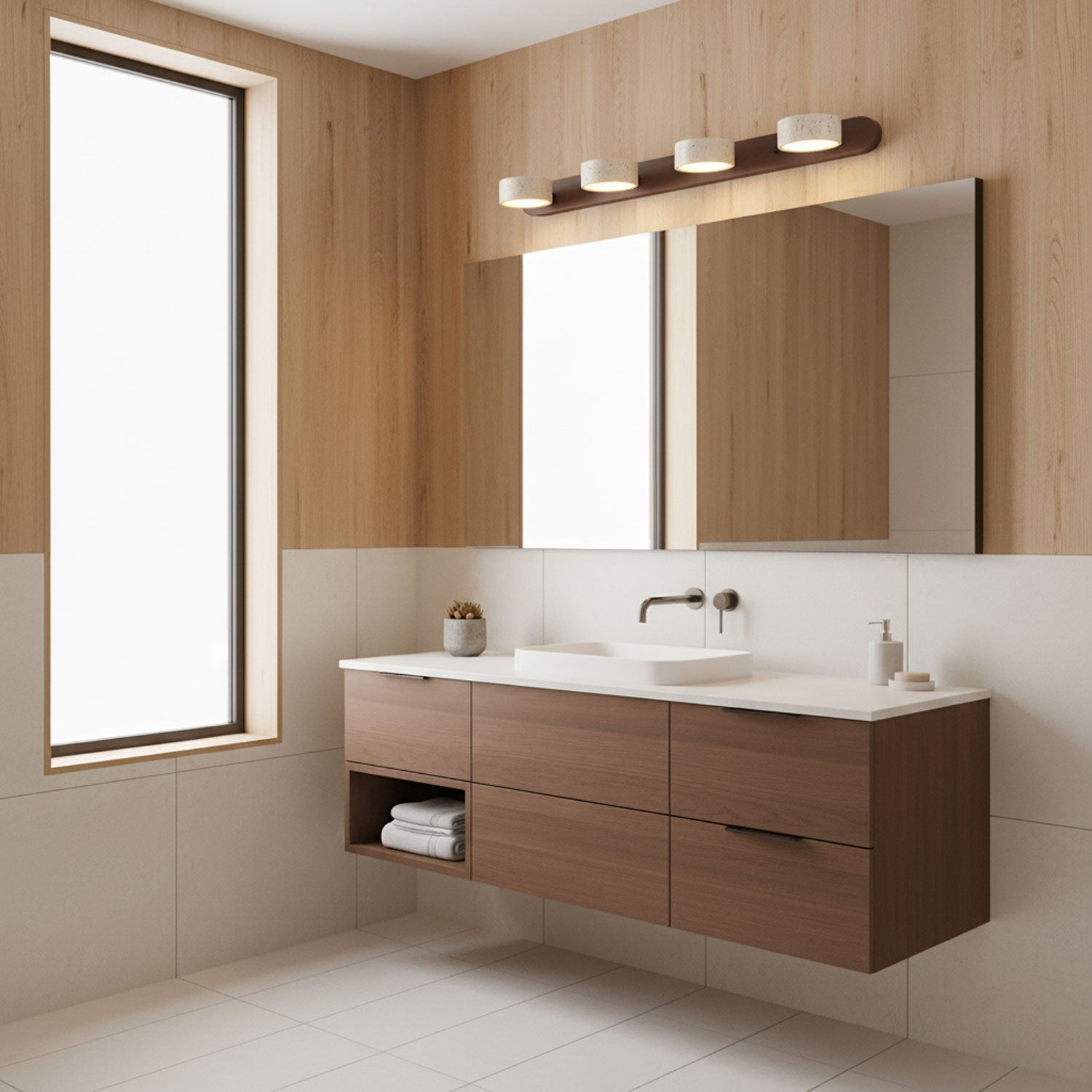 Applique murale moderne Sippo en Travertin Noyer