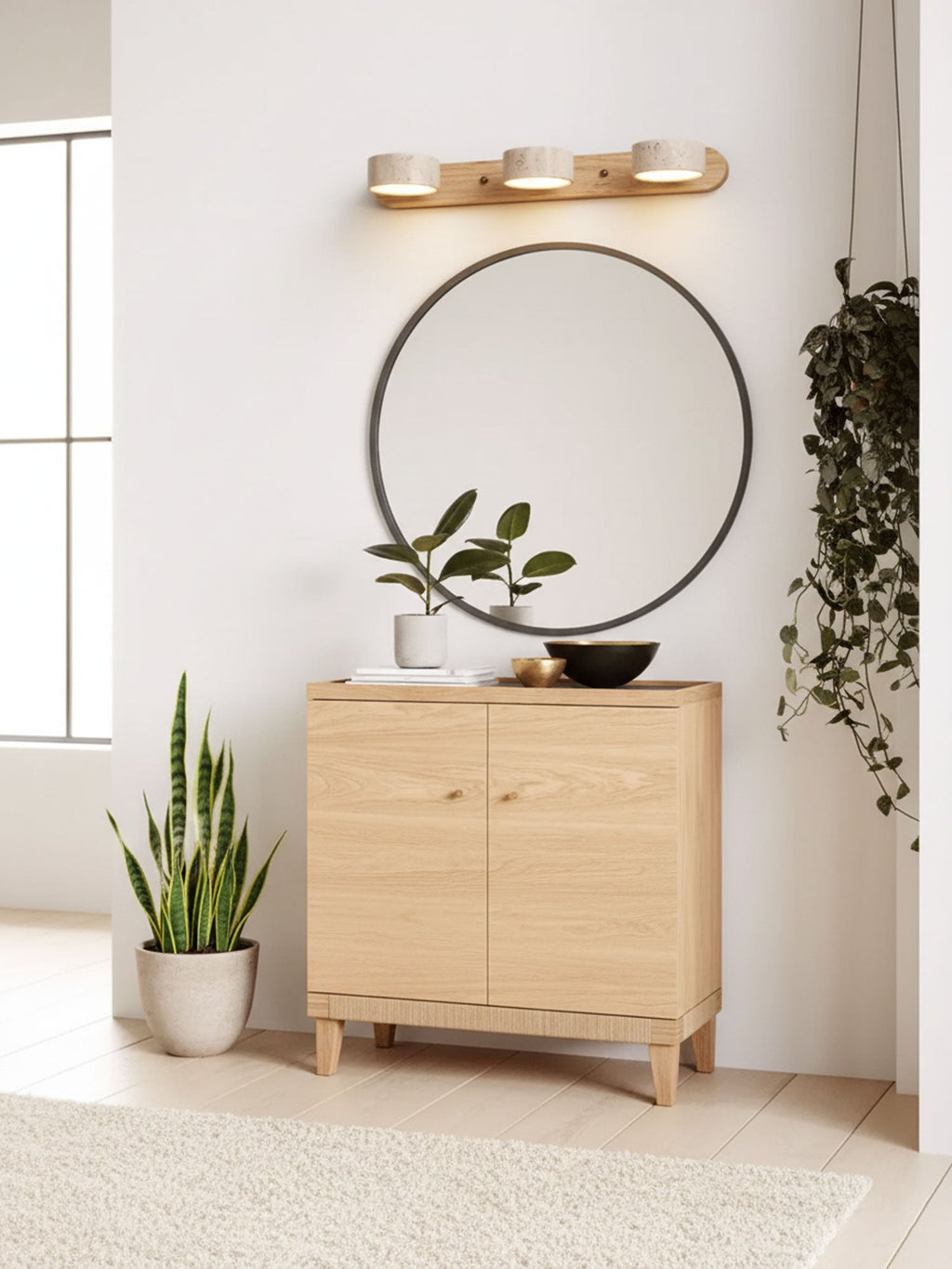 Applique murale moderne Sippo en Travertin Noyer