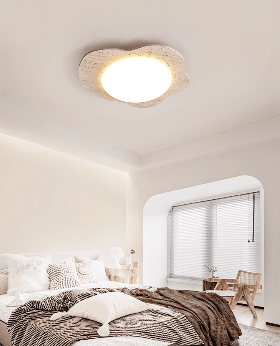 Plafonnier moderne Raud en Travertin jaune et blanc